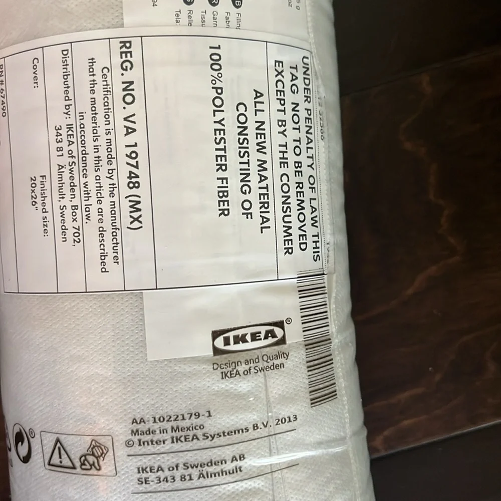 IKEA standard polyester pillow NIP